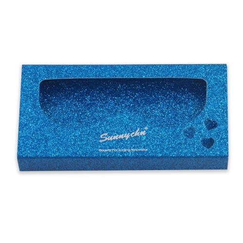 Blue printing your logo paper eyelash box packing